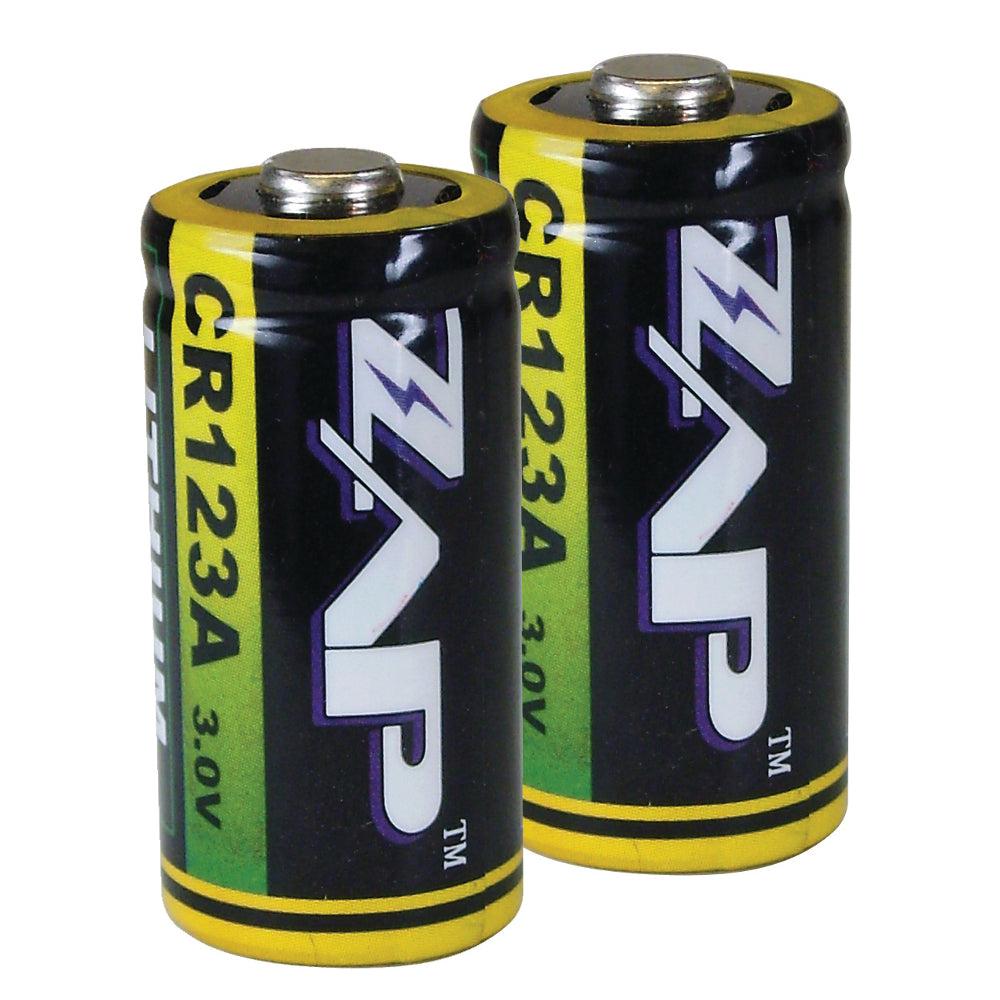 Genuine ZAP Lithium CR123A Batteries - 2 pack