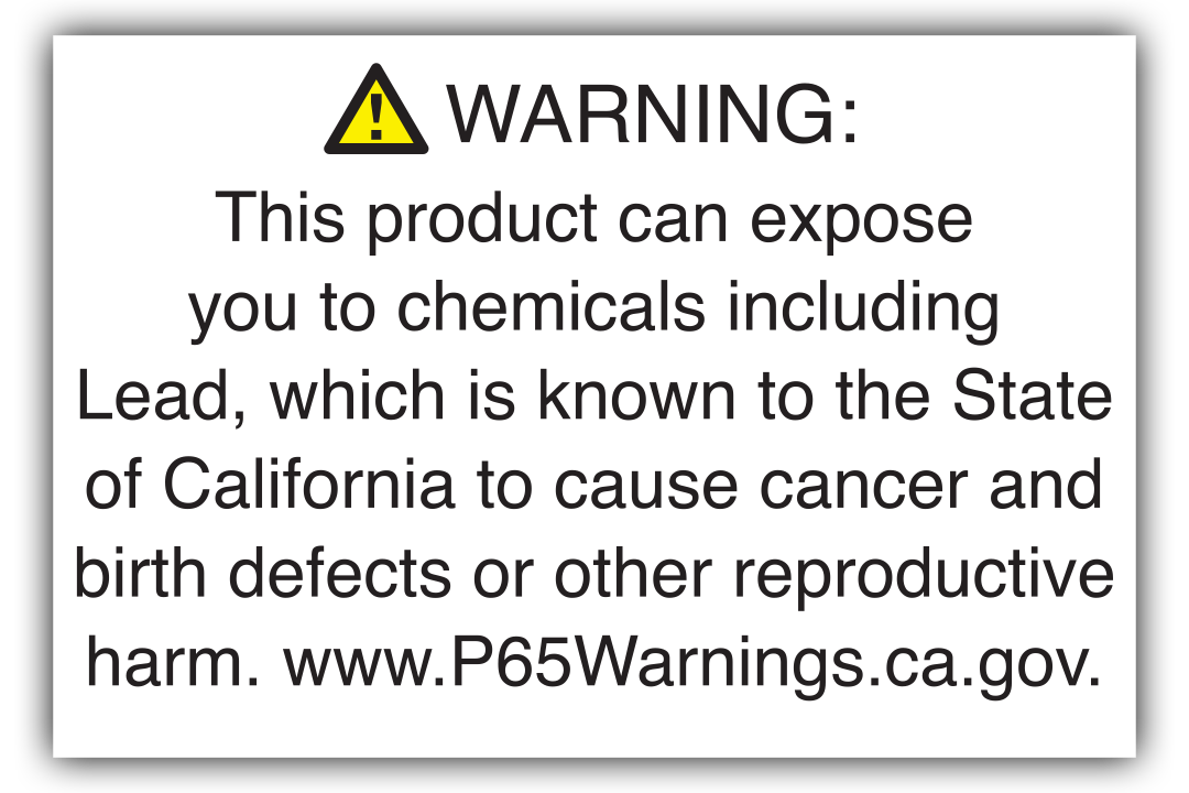Warning: This product can expose you to chemicals including Lead, which is known to the State of California to cause cancer and birth defects or other reproductive harm. www.P65Warnings.ca.gov